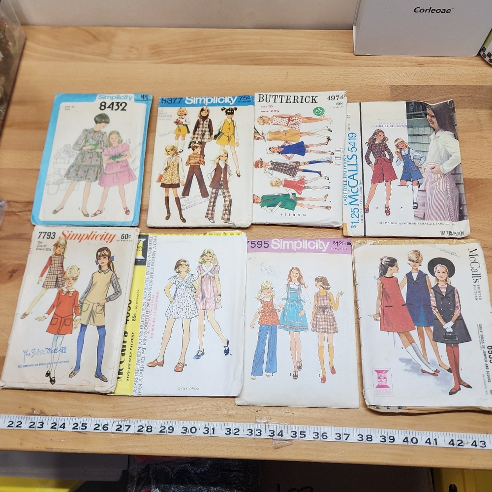 Vintage 60s 70s Sewing Patterns Girls Sz 10
